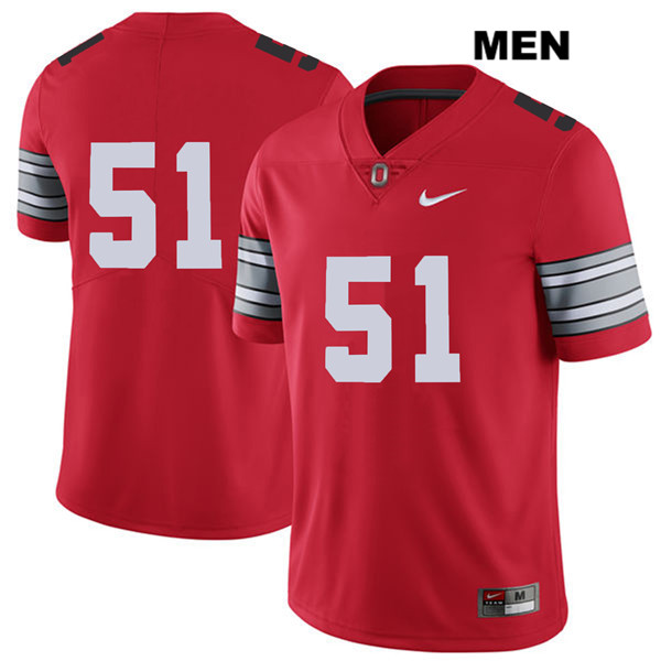 Ohio State Buckeyes Men's Antwuan Jackson #51 Red Authentic Nike 2018 Spring Game No Name College NCAA Stitched Football Jersey XT19G51PK